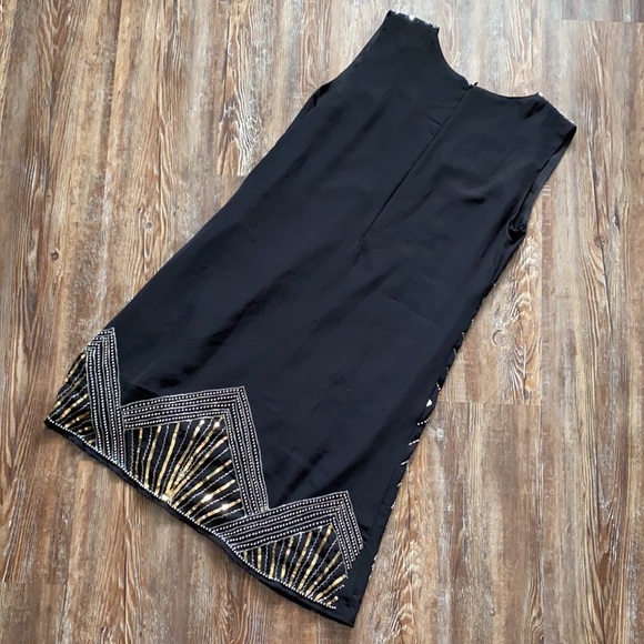 Sakhee Black Beaded Sequin Sleeveless Dress - Picture 4 of 4